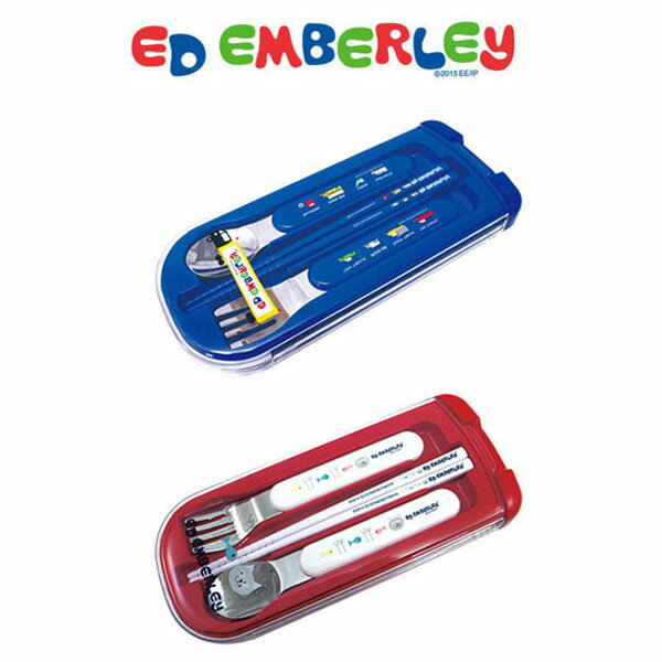 優しいキャラクターでお子様のランチタイムを楽しく! ED EMBERLEY(エドエンバリー)トリオセット スプーン フォーク おはし お箸 通園 通学 キッズ ...