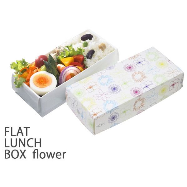 折りたためるランチボックス！ FLAT LUNCH BOX flower レギュラーサイズ （フラットランチボックス フラワー） お弁当箱 折りたたみ ピクニック 入学 学校 新生活 おしゃれ お弁当箱 オシャレ 男子 女子 行楽 レジャー ファミリー 運動会