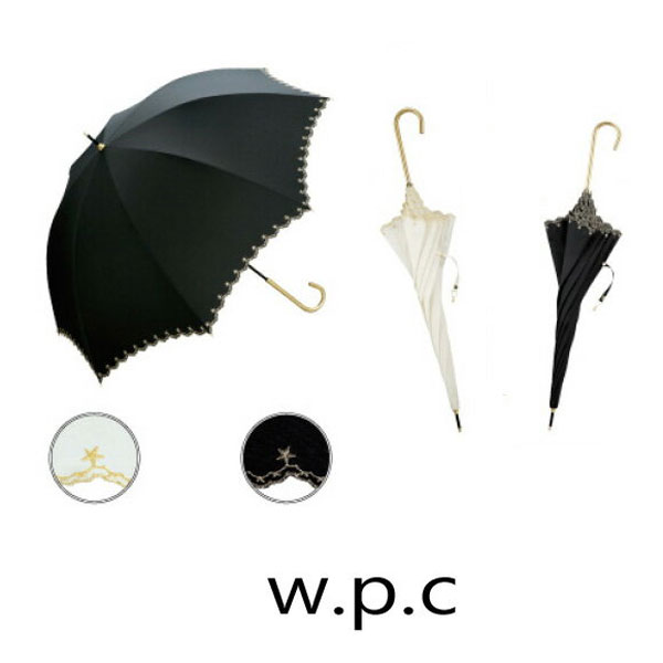 ワールドパーティー 雨の日も可愛い傘で気分UP♪ w.p.c umbrella STAR EMBROIDERY 【傘】【ワールドパーティー】【w.p.c】【雨具】 レディース おしゃれ 雨傘 長傘 花刺繍 エレガント 大人 かわいい 女性用 きれいめ プレゼント ギフト折れにくい 丈夫 梅雨 撥水 通勤 通学