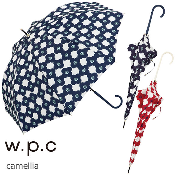 雨の日も楽しくなるカワイイ花柄!w.p.c umbrella camellia レディース メンズ おしゃれ かわいい 雨傘 日傘 プレゼント ギフト 女性 男性 婦人 紳士 ベーシック ユニセックス 男女兼用通勤 通学 プチギフト 誕生日 内祝い