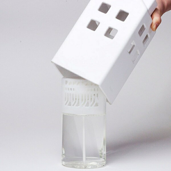 手持ちの消臭剤の上から、スポッと被せるだけの簡単な使い方です。おうちに開いた窓が空気を入れ替えてくれます。机や棚に設置する底部には滑り止めのシリコンが付いていて安心です。