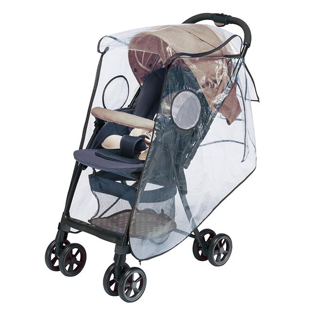 幌付きベビーカー用レインカバー!”campton(カンプトン)”フロントオープンレインカバープラス【フルオープン メッシュ窓 赤ちゃん お出掛け 通気性】