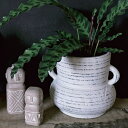 持ち手付きのテラコッタ製プランター!CURIO POT(クリオポット)L【鉢 素焼き 花器 底穴】