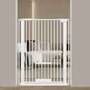 「訳あり新品★外箱段ボールにキズ・汚れアリ・中身は新品です」Seogva ペットゲート 高さ103cm間隔3 cm ドア付き (ホワイト 62-71cm)