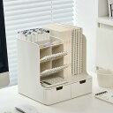 【訳あり新品★外箱段ボールにキズ・汚れあり・中身は新品です】 卓上収納ボックス デスク上置き棚 デスクオーガナイザー 引き出し 小物 卓上ラック(3)