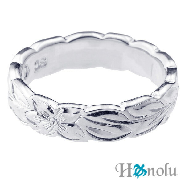 ペアにも最適！ハワイアンジュエリー6mm マイレカットアウトリング