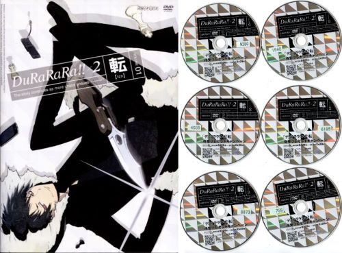 【訳あり商品】DuRaRaRa!!×2　転（1~6巻）全6枚セット（原作：成田良悟）※2~6巻のジャケットなしです。1巻背表紙に破れありです。中古DVD【中古】●