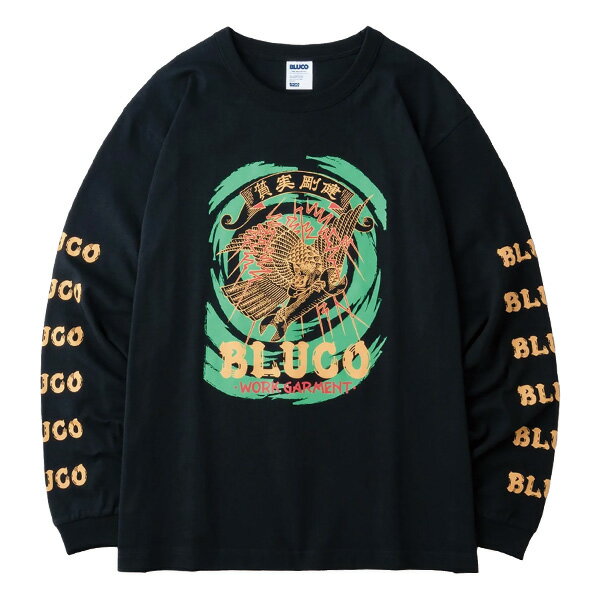 BLUCO WORK GARMENT ブルコ × 画工 遊鷹 ガコウ ユタカ : 長袖イーグルTシャツ Black