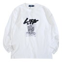 LIVE IN FAB EARTH リブインファブアース : 長袖スモークTシャツ WHITE