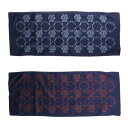 REMILLA レミーラ : モノグラムロゴ デニム手拭い Indigo×Blue Gray,Indigo×Vermilion