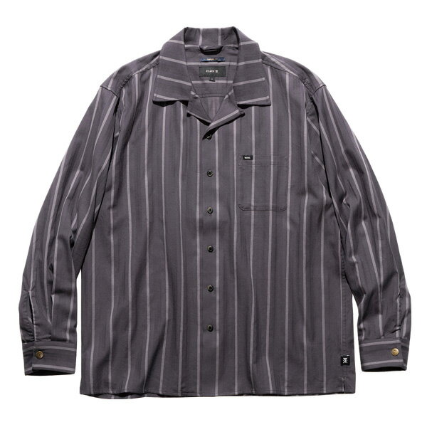 Rakuten - ROARK ロアーク : 長袖ジャガードストライプシャツ Black