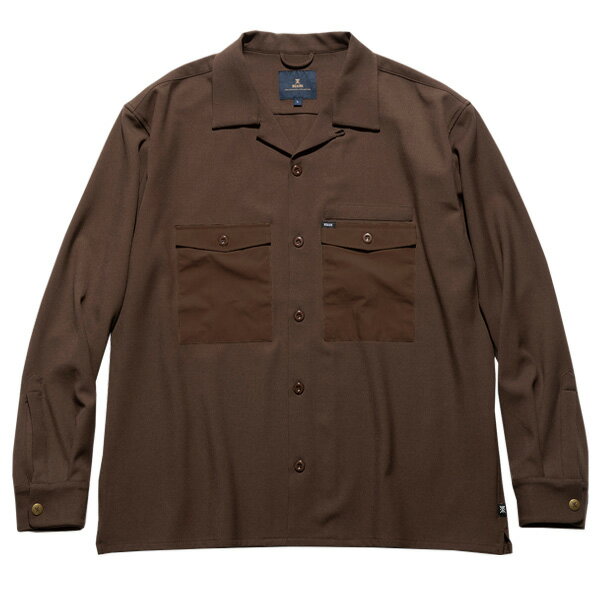 ROARK REVIVAL ロアーク リバイバル : 長袖ストレッチ キャンプシャツ BROWN