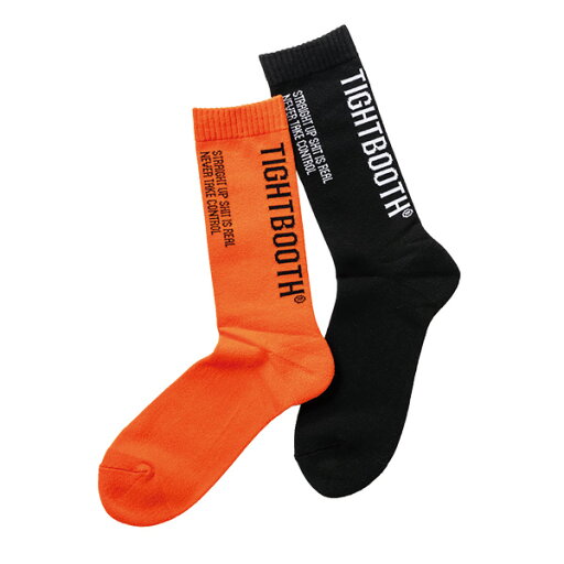 TIGHTBOOTH PRODUCTION タイトブースプロダクション × WHIMSY SOCKS ウィムジーソックス : ラベルロゴソックス BLACK,ORANGE TIGHTBOOTH PRODUCTION タイトブースプロダクション × WHIMSY SOCKS ウィムジーソックス : ラベルロゴソックス BLACK,ORANGE