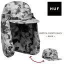 ハフ 帽子 レディース HUF ハフ キャップ ブラック 帽子 ストリート スケート ラップ バトル テラスハウス 衣装 メンズ レディース 男女兼用 ESTIVAL COVERT VOLLEY 2way ナイロン 100% BLACK