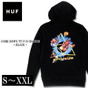 HUF ハフ パーカー プルオーバー hoodie COME SOWN LOGO P/O HOODIE BLACK 黒 トレーナー スウェット 大きいサイズ メンズ スケーター ファッション ストリート S M L XL XXL 男女兼用 トライアングル SKATE ZOZOTOWN zozo town ゾゾタウン 珍しい デットストック 限定