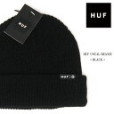 HUF ハフ ニット帽 帽子 メンズ レディース スケボー ストリート プレゼント 男 女 フリーサイズ 人気 雑誌掲載 USUAL BEANIE BLACK ビーニー ショートビーニー アメリカ zozo town sup