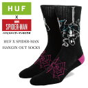 HUF ハフ 靴下 スパイダーマン コラボ HUF X SPIDER-MAN HANGIN OUT SOCKS ロングソックス スケボー用靴下 スノボー用靴下 限定 zozo town SK00769 stance ソックス ストリート スケート スノボー ファッション メンズ レディース 男女兼用 厚手 しっかり 肉厚