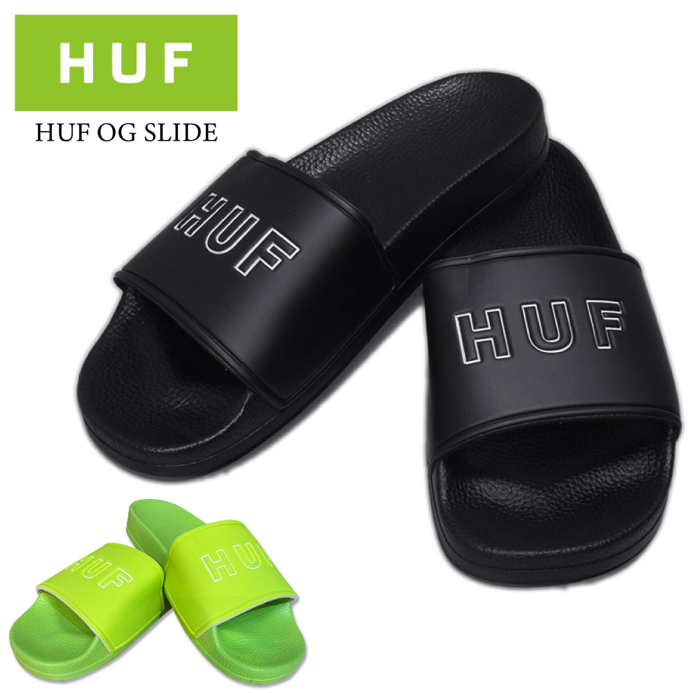 HUF ハフ べナッシー サンダル スリッパ おしゃれスリッパ 防水 海 水 プール 春 夏 LOGO ロゴ ライムグリーン ブラック アイテム 数量限定 US仕様 zozo town CP00101HO22 ストリート スケート スノボー ファッション メンズ レディース 男女兼用 もこもこ