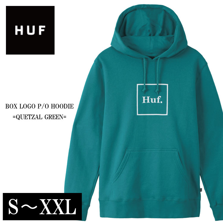 楽天HOODBERGHUF ハフ パーカー プルオーバー BOX LOGO P/O HOODIE QUETZAL GREEN ハフ ボックスロゴ スウェット 大きいサイズ アメリカンサイズ 新作 メンズ スケーター ファッション 大人っぽい ストリート S M L XL XXL 20代 30代 40代 50代 お洒落 お洒落 グレー 灰色 クリスマス