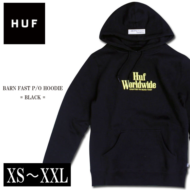 楽天HOODBERGHUF ハフ プルオーバー パーカー フーディー BARN FAST P/O HOODIE BLACK ブラック 黒 5サイズ 大きいサイズ アメリカンサイズ 新作 メンズ スケーター ファッション 大人っぽい ストリート S M L XL XXL 20代 30代 40代 50代 お洒落 アメリカ ブランド クリスマス