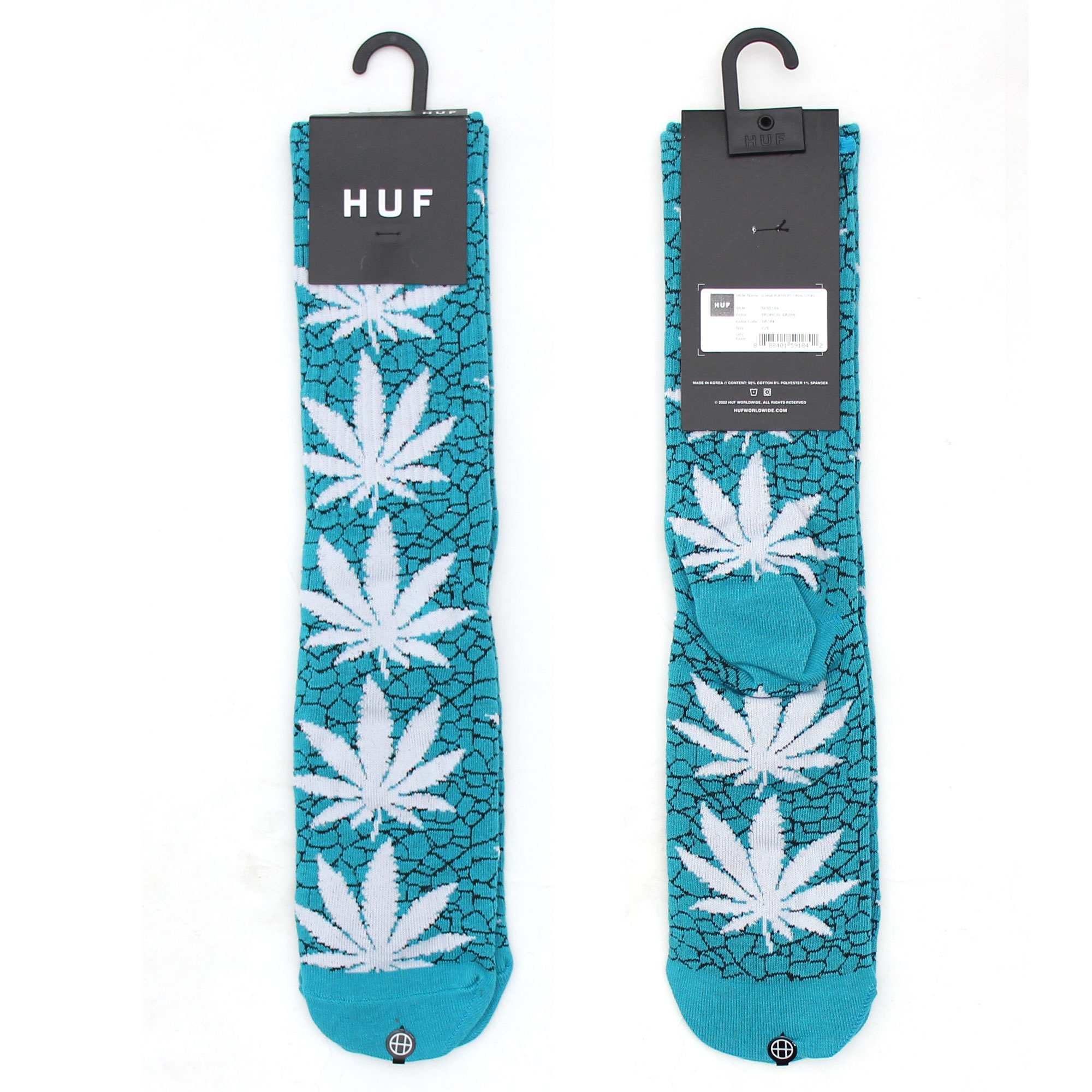 HUF ハフ 靴下 PLANTLIFE SOCKS WHITE ハフ スケート ソックス スノボー スケボー 厚手 くつ下 丈夫 男女兼用 メンズ レディース マリファナ柄 ストリート 春夏 ハーフパンツ お洒落 ギフト プレゼント zozotown zozo town ゾゾタウン 2