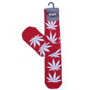 HUF ハフ 靴下 PLANT LIFE SOCK RESORT RED ハフ スケート ソックス スノボー スケボー 厚手 くつ下 丈夫 男女兼用 メンズ レディース マリファナ柄 ストリート 春夏 ハーフパンツ お洒落 ギフト プレゼント