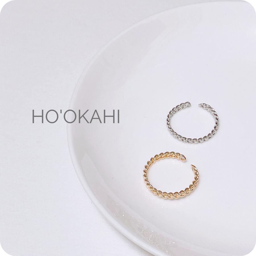 フリーサイズ【チェーン風 デザインリング】hookahi ホオカヒ リング 指輪 ゆびわ チェーン 