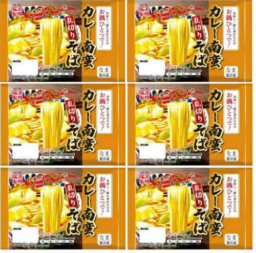 送料無料 そば 生麺 藤原製麺 お鍋ひとつで!カレー南蛮そば 2人前 × 6袋 生めん お蕎麦 つゆ付き カレー 蕎麦 南蛮 そば