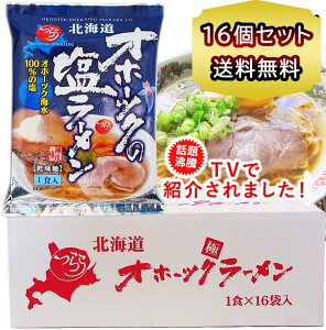 ラーメン 送料無料 北海道 オホーツクの塩 ラーメン 16個 セット 165g 袋麺 ラーメン スープ 付 オホーツクの塩ラーメン 送料無料 乾麺 ラーメン つらら オホーツクの塩らーめん マツコ みなみかわ製麺