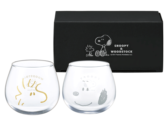 Rakuten - スヌーピーゆらゆらタンブラーペアセット320mlスヌーピー＆ウッドストックガラス日本製Snoopy