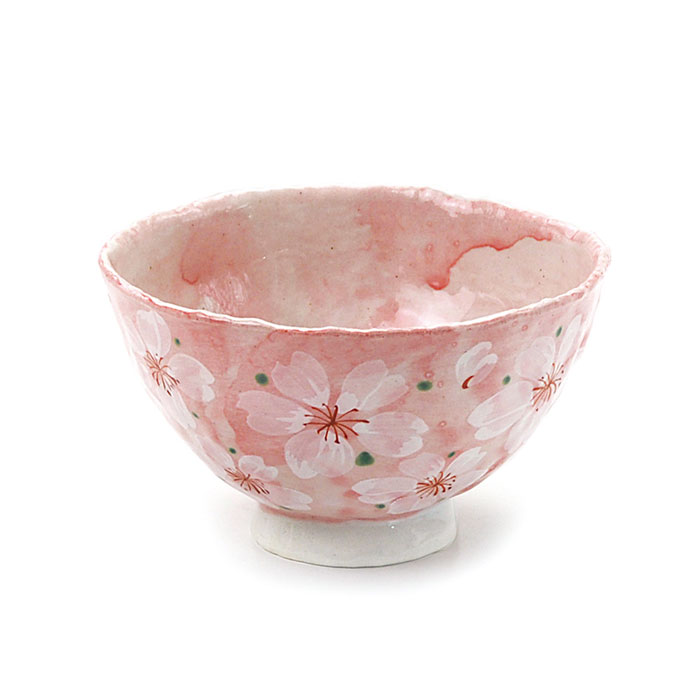 美濃焼ブルーム茶碗径11cmやよい花材質：磁器桜柄ピンク・ブルー 1