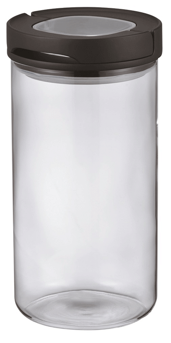 ホーオンキッチンで買える「HARIO ハリオ密閉キャニスターL 満水容量1000ml 珈琲粉300gカラー:ブラック※耐熱ガラス」の画像です。価格は1,408円になります。