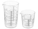 ハリオHARIOメ ジャーカップ2個セット200ml/500ml耐熱ガラス製 電子レンジOK食洗機OK日本製