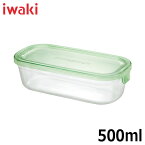 イワキiwaki パック＆レンジハーフ耐熱ガラスグリーン500ml
