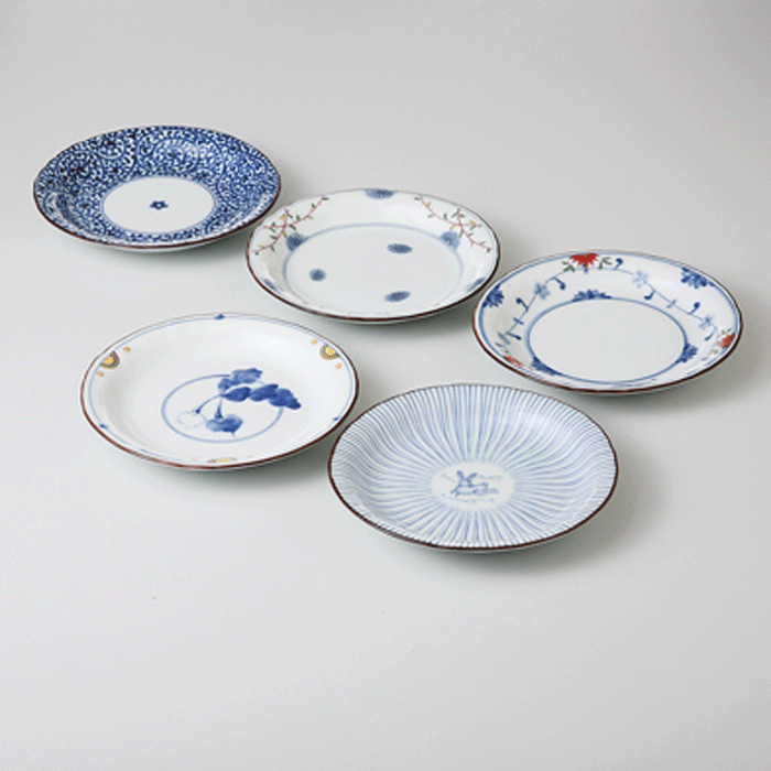 西海陶器 染錦絵変り 和皿揃波佐見焼・美濃焼材質：磁器