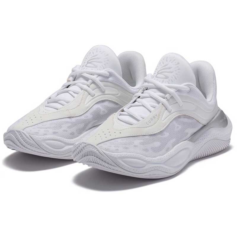 アンダーアーマー カリー スプラッシュ25 AP UNDERARMOUR CURRY SPLASH 25 AP 3028460-100 ユニセックス バスケットボールシューズ バッシュ 25fauabb UA カリー スプラッシュ25 AP UA CURRY SPLASH25 AP バスケットボールシューズ 【商品詳細】 軽量で通気性に優れたメッシュ素材を前足部に使用 ステフィン・カリーコレクション ワイドモデル（2E相当） 通気性に優れたメッシュアッパーにTPUオーバーレイを施することで、耐久性を向上し、更に必要な部分に耐摩耗性を付加 成形されたテキスタイルのヒールとカラーで快適さを向上 ハーフブーティーデザインで優れたフィット感、快適性、ロックダウンフィットを提供 プラッシュフォームソックライナーで足元の快適さを高める トラクションと耐久性を高めるフルラバーアウトソール使用 2E相当 【スペック】 カラー：100：White / White 甲材：合成繊維、合成樹脂　底材：合成樹脂 原産国：インドネシア 足幅：2E相当（ワイドモデル）
