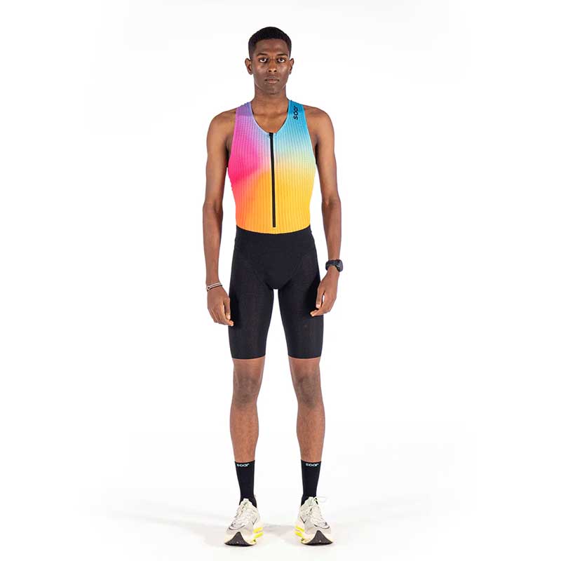 SOAR Running MARATHON SPEEDSUIT メンズランニングウェア 2024SS wso【返品交換不可】(sms1mmultiblk)