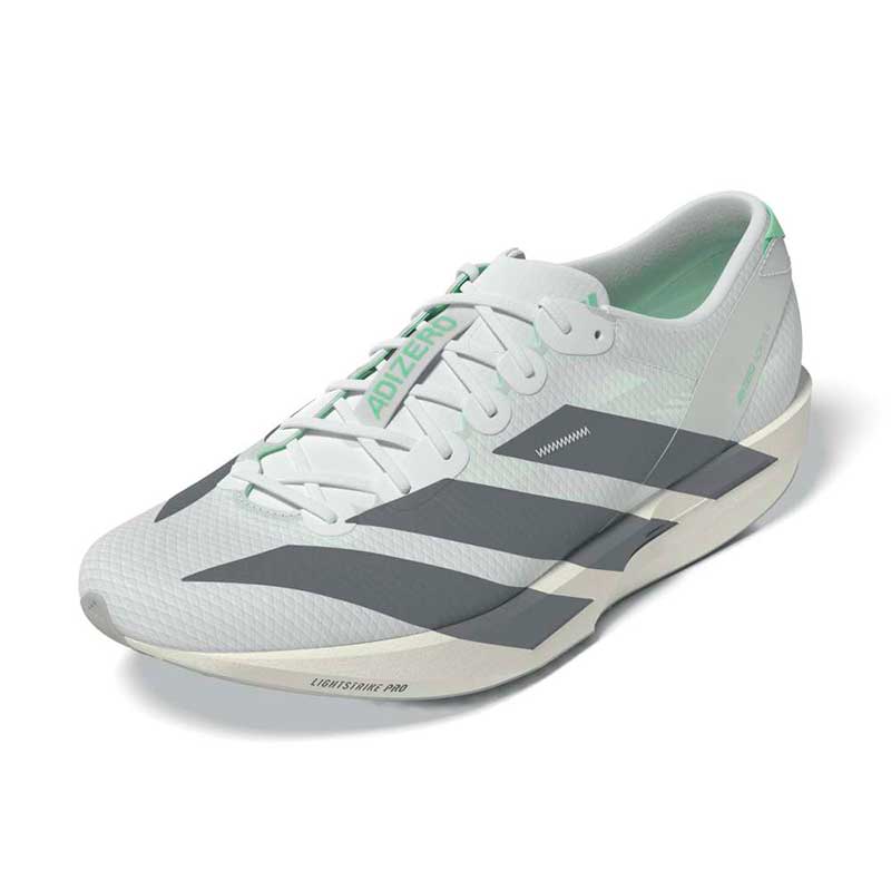 アディダス アディゼロ ジャパン9 ADIZERO JAPAN9 KH8897 ウィメンズ ランニングシューズ レディース 女性用 薄底 軽量 レース トレーニング エキデン マラソン 26fwar アディゼロ ジャパン 9 adizero JAPAN 9 ウィメンズ レーシングシューズ 薄底&高反発で感覚を研ぎ澄ますランニングシューズ。 軽量で反発性に優れたライトストライク プロを搭載したミッドソールが、次のレースで自己記録を更新する走りをサポート。足をしっかりホールドする軽量ストレッチメッシュアッパーのサポート力を借りて、自己最速のペースを目指そう。路面のコンディションを問わずしっかりグリップする、ラバーアウトソールだから高速走行でも安定した走りをもたらす。 レギュラーフィット シューレース テキスタイルと合成素材のアッパー テキスタイルソックライナー LIGHTSTRIKEPROミッドソール Continental?ラバーを採用したLIGHTTRAXION（ライトトラクション）アウトソール ラバーアウトソール 平均重量：142 g（24 cm片足）,177 g（27 cm片足） ミッドソールドロップ：7 mm（ヒール 27 mm / 前足部20 mm） 商品カラー： フットウェアホワイト/アイアンメタリック/パルスミント 製品コード： KH8897