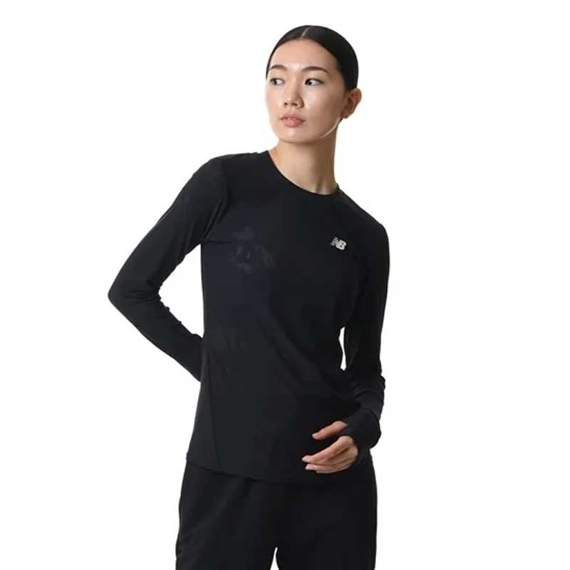 new balance ニューバランス ウィメンズ ジャカードショートロングスリーブTシャツ ランニングウェア 2023FW wnbw(wt33282) 2401wtk ksale 返品交換不可