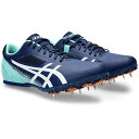 アシックス ヒートスプリント13 asics HEATSPRINT13 陸上スパイク 1093A199-400 オールウェザー/土兼用 短距離用 2024asp HEATFLAT 13 ヒートスプリント 13 短距離用スパイク 高反発で速い反発とスピードを求める選手へ。足との一体感に優れたオールウェザー／土トラック兼用モデル 【推奨種目:100m?1500m/ハードル/跳躍種目】 高反発、接地した瞬間に感じる反発でスプリント競技を主に専門とする方へオススメ。脚の負担軽減を目的としたARCHWRAPとアウターソールプレートを採用。アーチの落ち込みを抑制するアッパーサポートと中足部のねじれを抑制するアウターソールプレートでアスリートの足の負担を軽減。EFFORT 13のネクストステップとして選びやすいスプリントに特化したプレートデザインが多種目に対応し、レベルアップをサポート。短距離から中距離/ハードル/跳躍種目まで多種目に対応。トラックコンディションに合わせて、スパイクピンとアタッチメントの取り替えが可能です。 商品詳細 品名：HEATSPRINT 13 品番：1093a199 色番：400：BLUE EXPANSE/WHITE サイズ：23.0-29.5 サイズ補足：STANDARD 素材名： アッパー/合成繊維／人工皮革 アウターソール/合成底 スパイク/金属製（鉄）＝アンツーカー用 12mm：取り替え式 生産地：ベトナム 付属品：ハンドル（台湾製）・スパイクカバー（中国製） シューズ袋は付属しておりません。