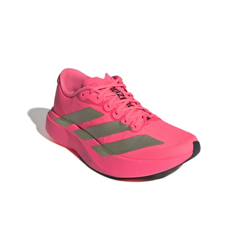 アディダス アディゼロ EVO SL ウーブン ウィメンズ ランニングシューズ KJ2548 adidas ADIZERO Evo SL WOVEN 女性用 レディース 26fwar アディゼロ EVO SL ウーブン ADIZERO Evo SL WOVEN ウィメンズ ランニングシューズ 新開発ウーブンとEVO1技術を採用した、アディゼロ最軽量トレーニングモデル 新開発ウーブンアッパーとランニングのイノベーションを融合したアディゼロ トレーニングシューズは、ADIOS PRO EVO 1 から生まれたシリーズ内最軽量モデル。軽量でフィット感の高い新ウーブンが必要なエリアをしっかりサポートし、LIGHTSTRIKE PRO がバネのような推進力を発揮。Continental? ラバーが確かなグリップを提供。スタイリッシュなデザインで日常にも取り入れやすく、ランニングをライフスタイルに組み込みたい方にもおすすめの一足。 快適なフィット感 新開発のウーブンアッパー素材が、優れた伸縮性と快適なフィット感を提供。必要な部分は補強を施し、足のブレを抑えて安定した走りをサポート。 スムーズな走行 ナイロン製の「ドッグボーン」を中足部に搭載することで、反発力をサポートし、自然でスムーズな走行を実現。 優れたグリップ力 前足部先端の「コンチネンタルラバー」が、優れたグリップ力と、スリップによるエネルギーロスを軽減。 レギュラーフィット シューレース テキスタイルアッパー テキスタイルソックライナー LIGHTSTRIKEPRO(ライクストライク プロ)クッショニング 平均重量：188g +/- 9g（24 cm片足重量） ミッドソールドロップ：6.5 mm（ヒール：38.5 mm / 前足部：32 mm） Continental??ラバー サポート力を高めるウーブンアッパー ミッドソールドロップ：0 mm 商品カラー： ソーラーターボ/コアブラック/カーボン 製品コード： KJ2548