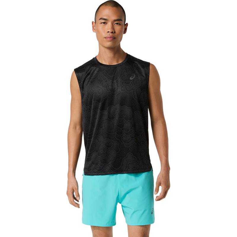 アシックス グラフィック スリーブレストップ GRAPHIC SLEEVELESS TOP 2011d649 001 メンズランニングウェア ASICS 2026AW wasm(2011d649001)