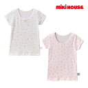 ●24日〜P11倍●30%OFFセール●ミキハウス mikihouse 肌着 星ボーダー&小花 半袖Tシャツセット<2枚1セット> インナー 下着(80-140...