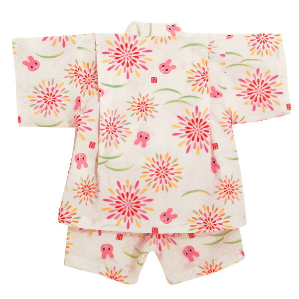 ミキハウス正規販売店/ミキハウス　ホットビスケッツ　mikihouse　キャビットちゃん　花火柄甚平スーツ(100cm・110cm）