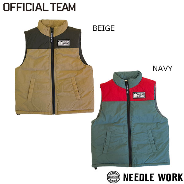 ●40%OFFセール●ニードルワーク（NEEDL WORK）OFFICIAL TEAM WINTER　CLOTHING　中綿ベスト (150・S・M・L）　アウトレット
