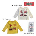 ●50%OFFセール●P.FIELD ピーフィールド ワークカー パネルプリント 長袖 Tシャツ(90・100・110) アウトレット