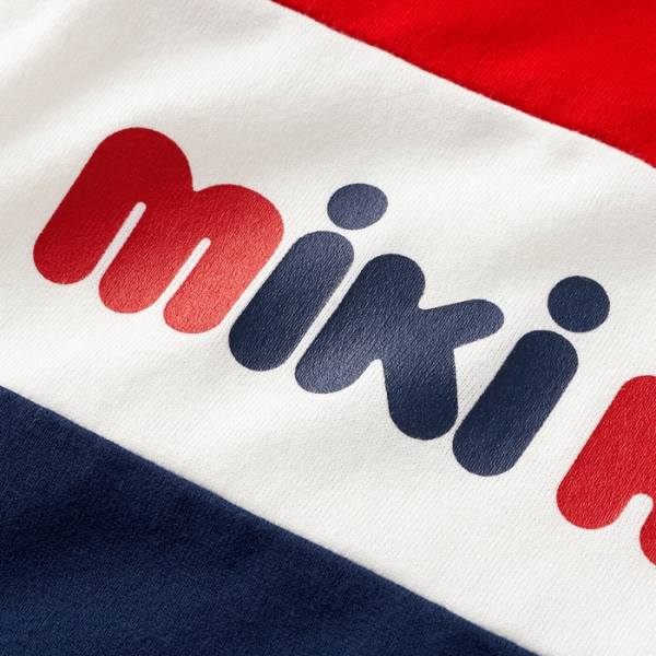 ●19日〜P11倍●30％OFFセール●ミキハウス　mikihouse　ロゴ配色　半袖Tシャツ(80・90・100・110・120・130）子ども服　男の子　女の子　キッズ　春　夏　プレゼント　シンプル　スポーティ　ラグラン仕様　アウトレット