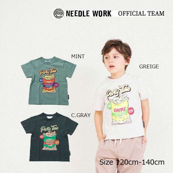 Rakuten - ●40%OFFセール●ニードルワーク　NEEDL WORK　OFFICIAL TEAM　オープンエンド　チップス　ロゴTシャツ(130・140）アウトレット セール シンプル カジュアル 男の子 女の子 通園 通学