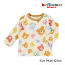 ●15日〜P11倍●取り寄せ商品●ミキハウス ホットビスケッツ mikihouse ビーンズ くま 総柄 長袖Tシャツ(80・90・100・110・120)ロン...