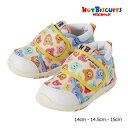 ●15日〜P11倍●取り寄せ商品●ミキハウス ホットビスケッツ mikihouse くま 総柄 セカンド ベビーシューズ (14cm・14.5cm・15cm) ...